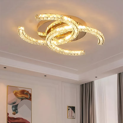 Aicurzio | Fashionable Luxury Crystal Gold Chandelier, 59.1x39.4'By Miron Demid LLC