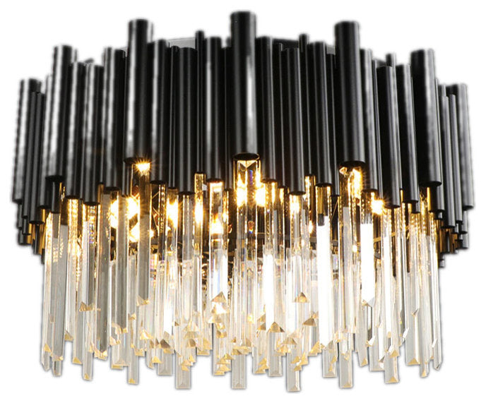 Vigo Flush Mount Crystal Chandelier, Diameter 32"By MORSALE
