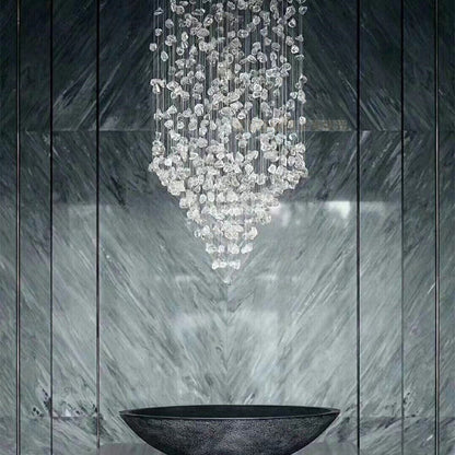 Le Port | Floating Luxury Crystal Chandelier With Decorative Stones, Clear, Dia39.4xh118.1", Warm LightBy Miron Demid LLC