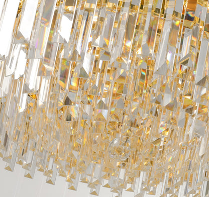 Beausoleil | Empire Gold Crystal Chandelier For Stairway, Dia 47.2'' 4 LayersBy Miron Demid LLC