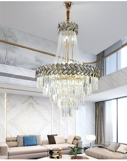 Juan-les-Pins | Big Luxury Crystal Chandelier Opulent Elegance, 31.5'', Warm Light 3000k, DimmableBy Miron Demid LLC