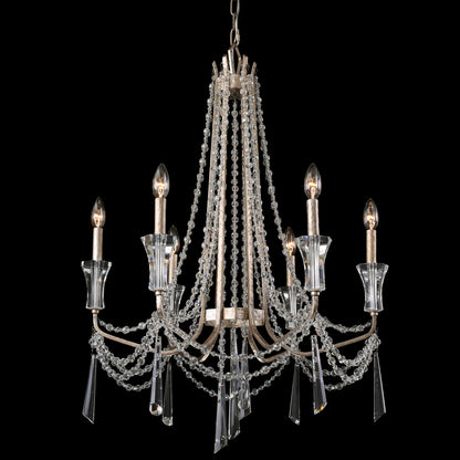 Barcelona 6-Lt Crystal Chandelier - Transcend SilverBy Varaluz