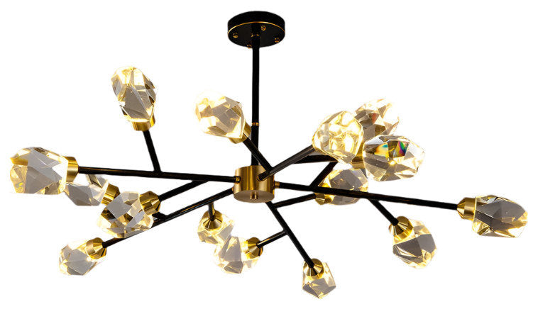 Bari Crystal Branch Chandelier, Black, 18 LightsBy Morsale.com