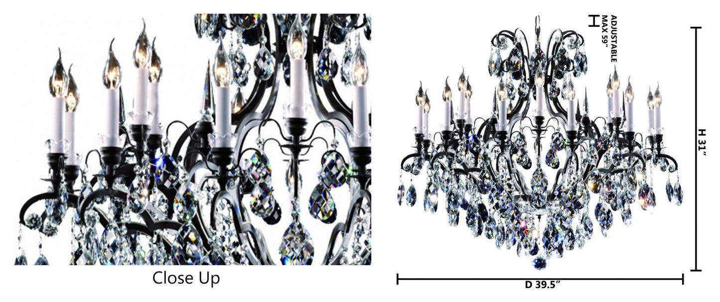 Clear Crystal Chandelier, Sandy BlackBy Design Living