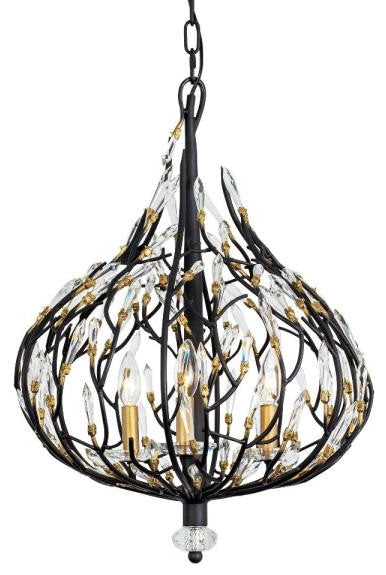 Bask 3-Light Pendant In Glam Style, 25"Hx18"WBy Varaluz