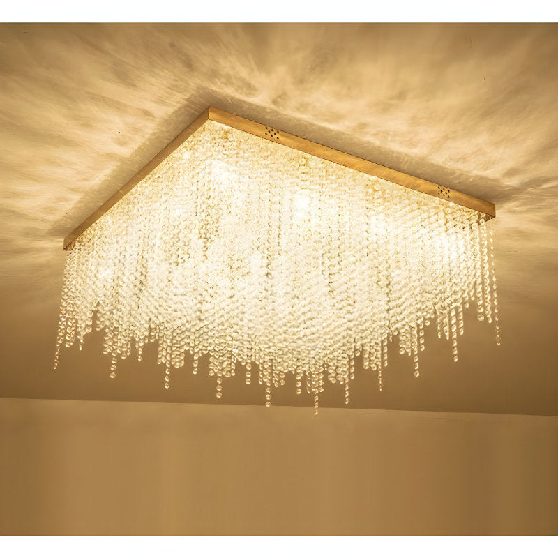 Aci Catena | Modern Square LED Ceiling Chandelier, Gold, L31.5xw31.5", Warm Light, DimmableBy Miron Demid LLC