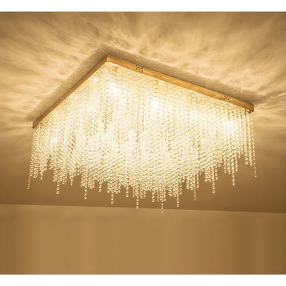 Aci Catena | Modern Square LED Ceiling Chandelier, Gold, L31.5xw31.5", Warm Light, DimmableBy Miron Demid LLC