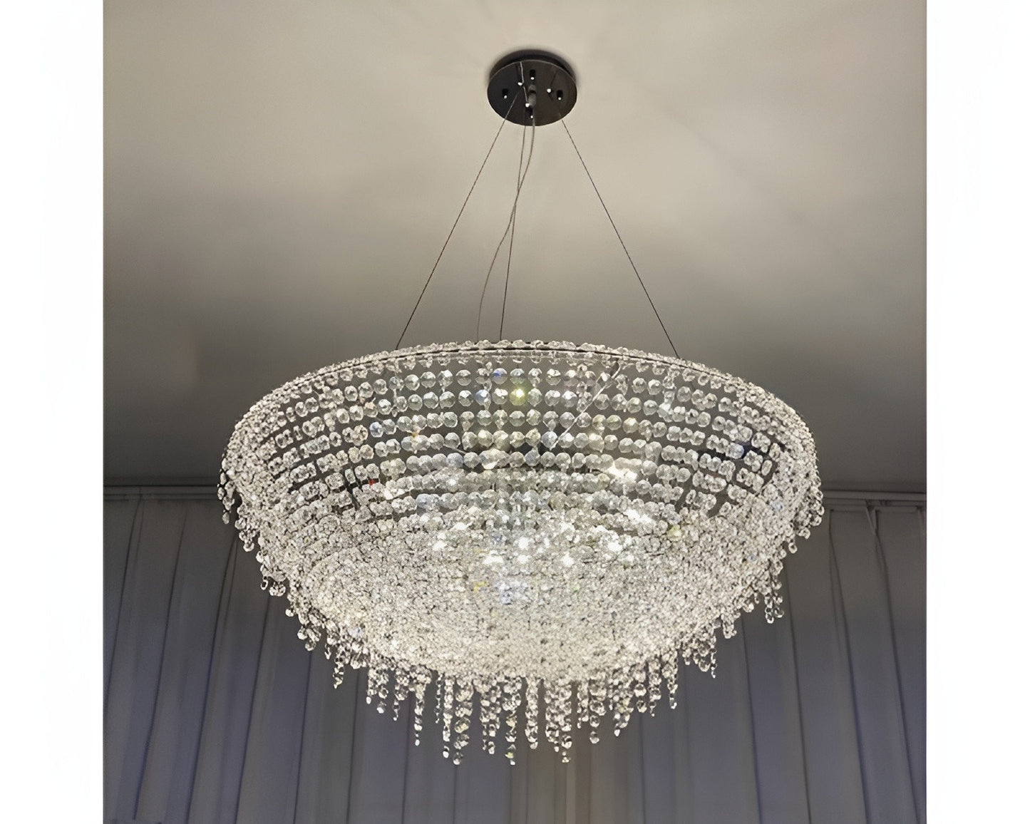 Bendejun | Luxury Brilliant Drops Crystal Chandelier, Dia31.5xh13.8", Cool LightBy Miron Demid LLC