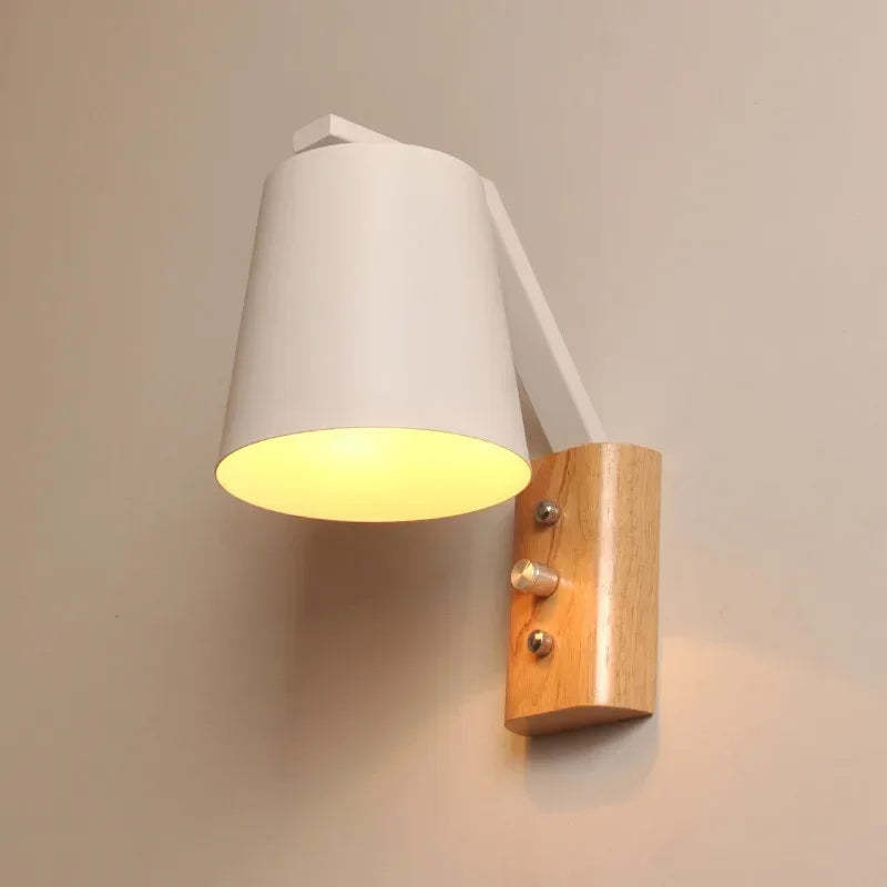 Solid Wood & Glass Wall Lamp �C Bedroom Bedside or Bar Aisle Light