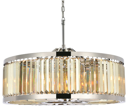 Elegant Lighting 1233D35-GT/RC Chelsea 10 Light 36"W Crystal Drum - PolishedBy Elegant Furniture & Lighting
