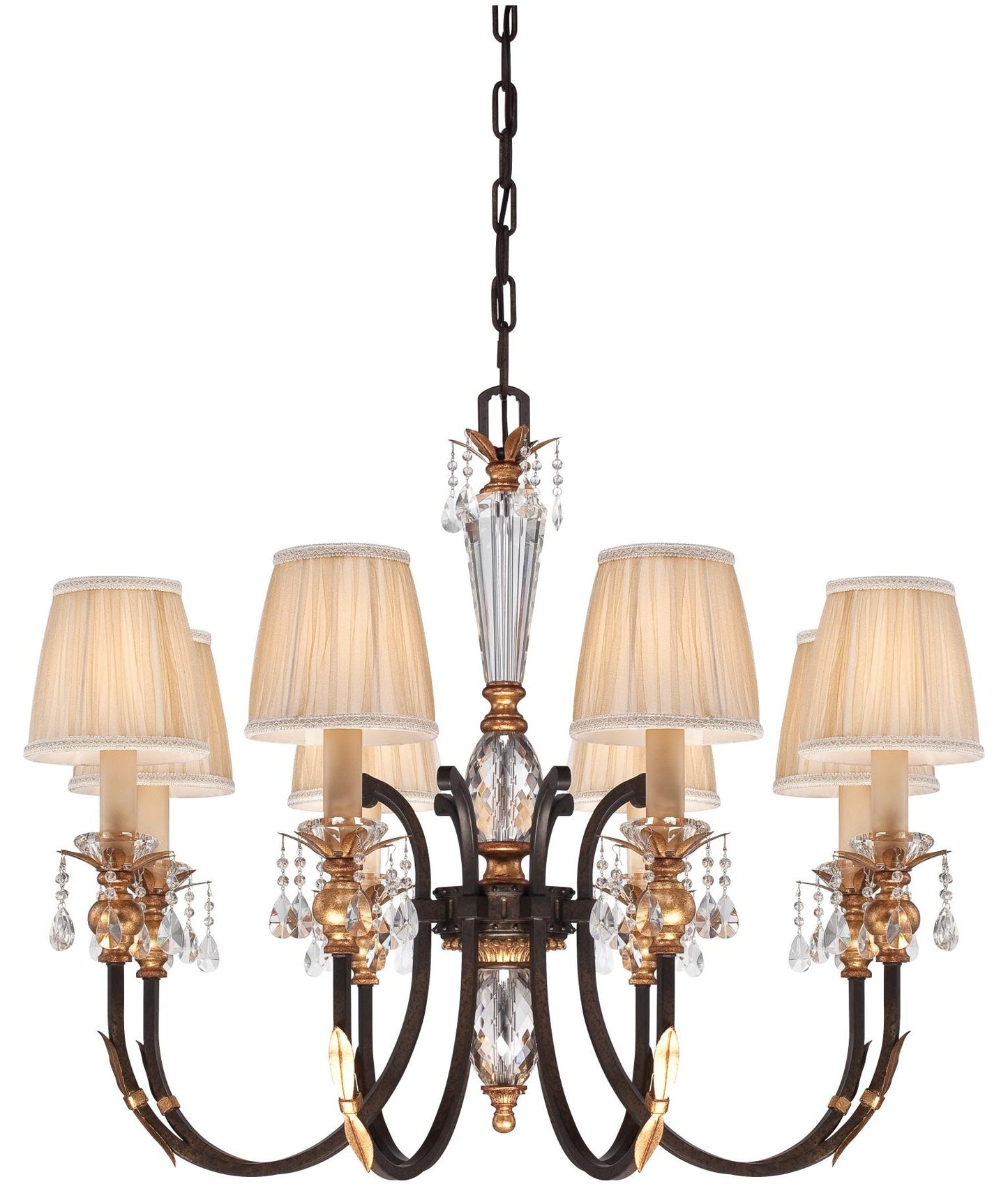 Metropolitan Bella Cristallo 8-Light Chandelier, French BronzeBy Minka Aire