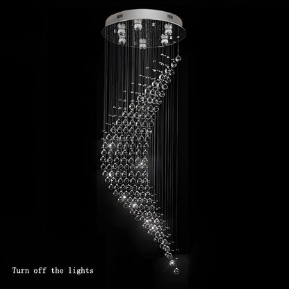 La Turbie | Duplex Spiral Moon Staircase Crystal Chandelier, 31.5"By Miron Demid LLC