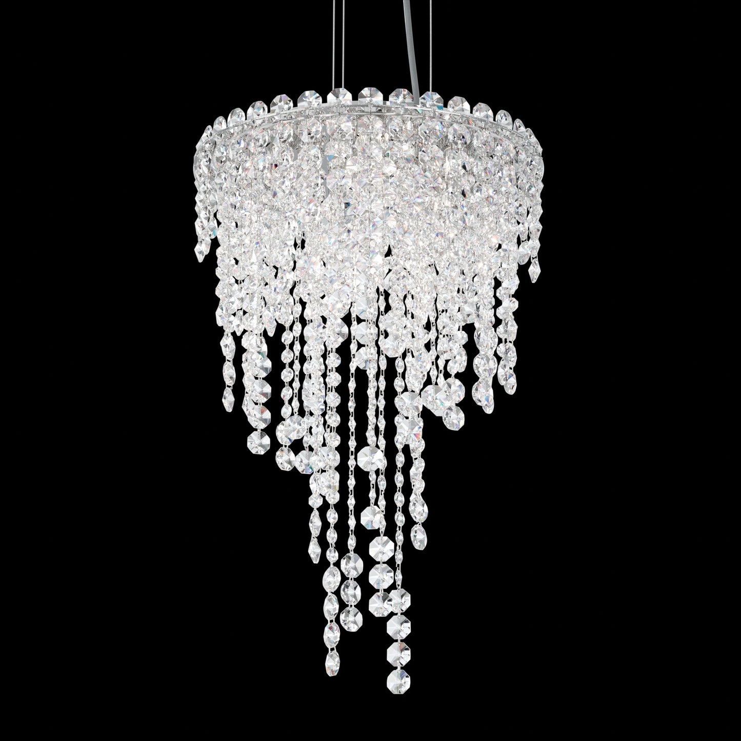 Chantant 4-Light Pendant in Stainless Steel With Clear Heritage CrystalBy Schonbek