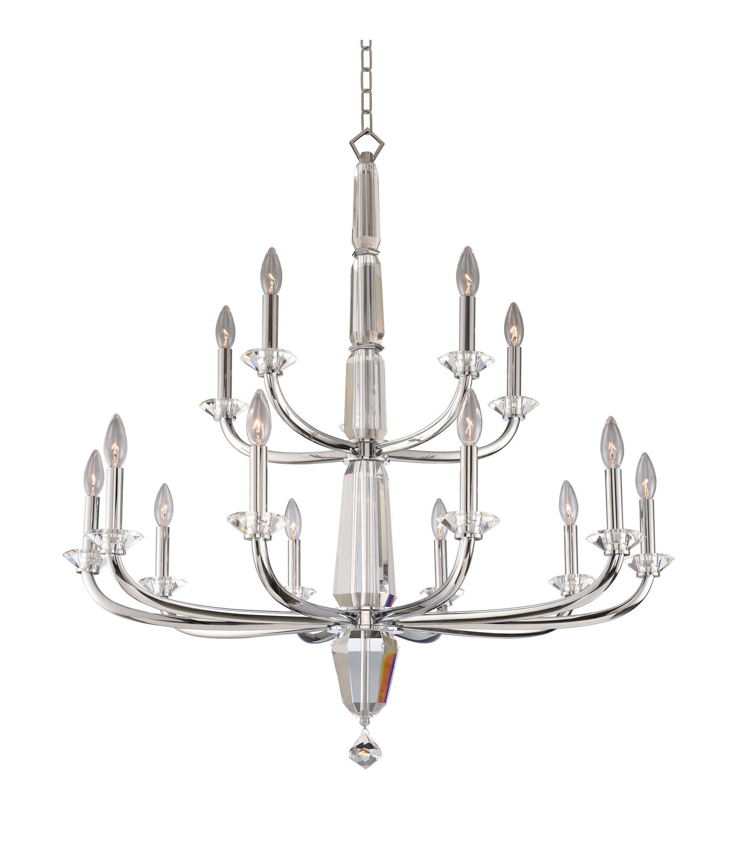 Palermo 36x40" 15-Light Modern Chandelier by AllegriBy Allegri Crystal by Kalco Lighting