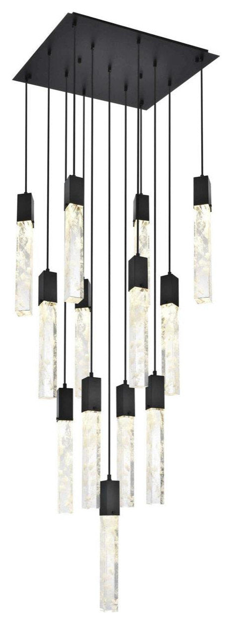 Aurora 13 Light Pendant, BlackBy Elegant Furniture & Lighting