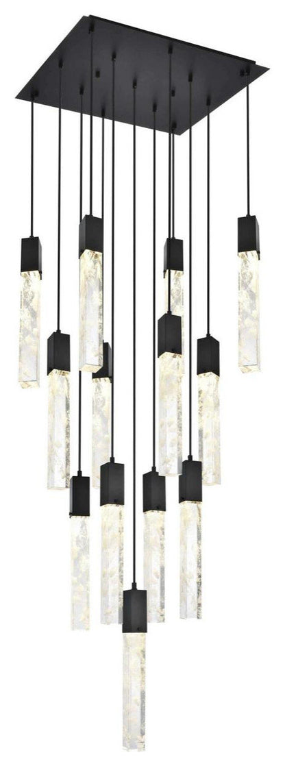 Aurora 13 Light Pendant, BlackBy Elegant Furniture & Lighting