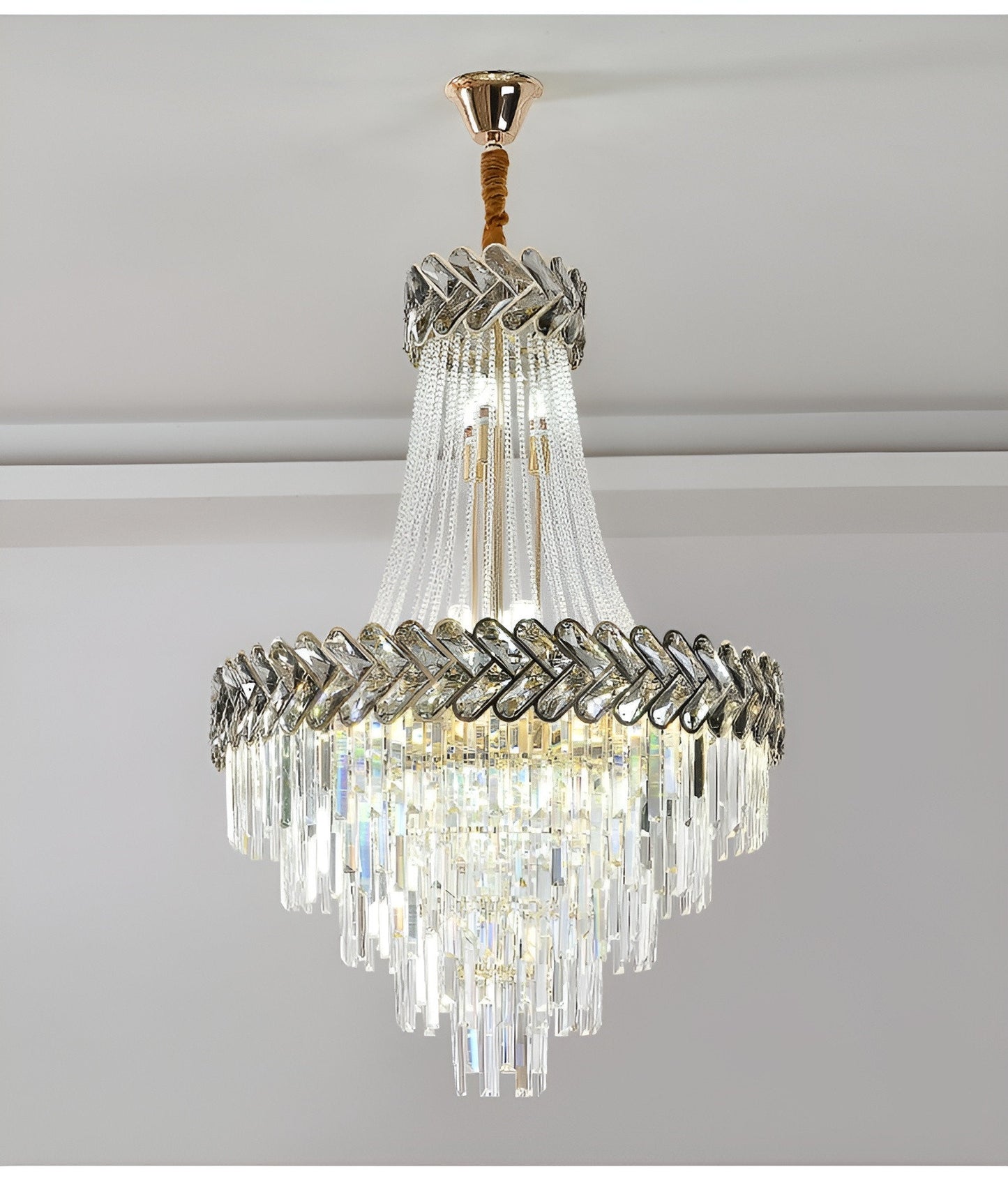 Juan-les-Pins | Big Luxury Crystal Chandelier Opulent Elegance, 31.5'', Warm Light 3000k, DimmableBy Miron Demid LLC