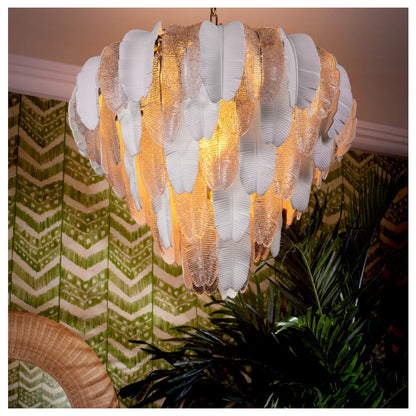 Textured Glass Layered Chandelier, Eichholtz Saint Lucia, LargeBy OROA - Furniture