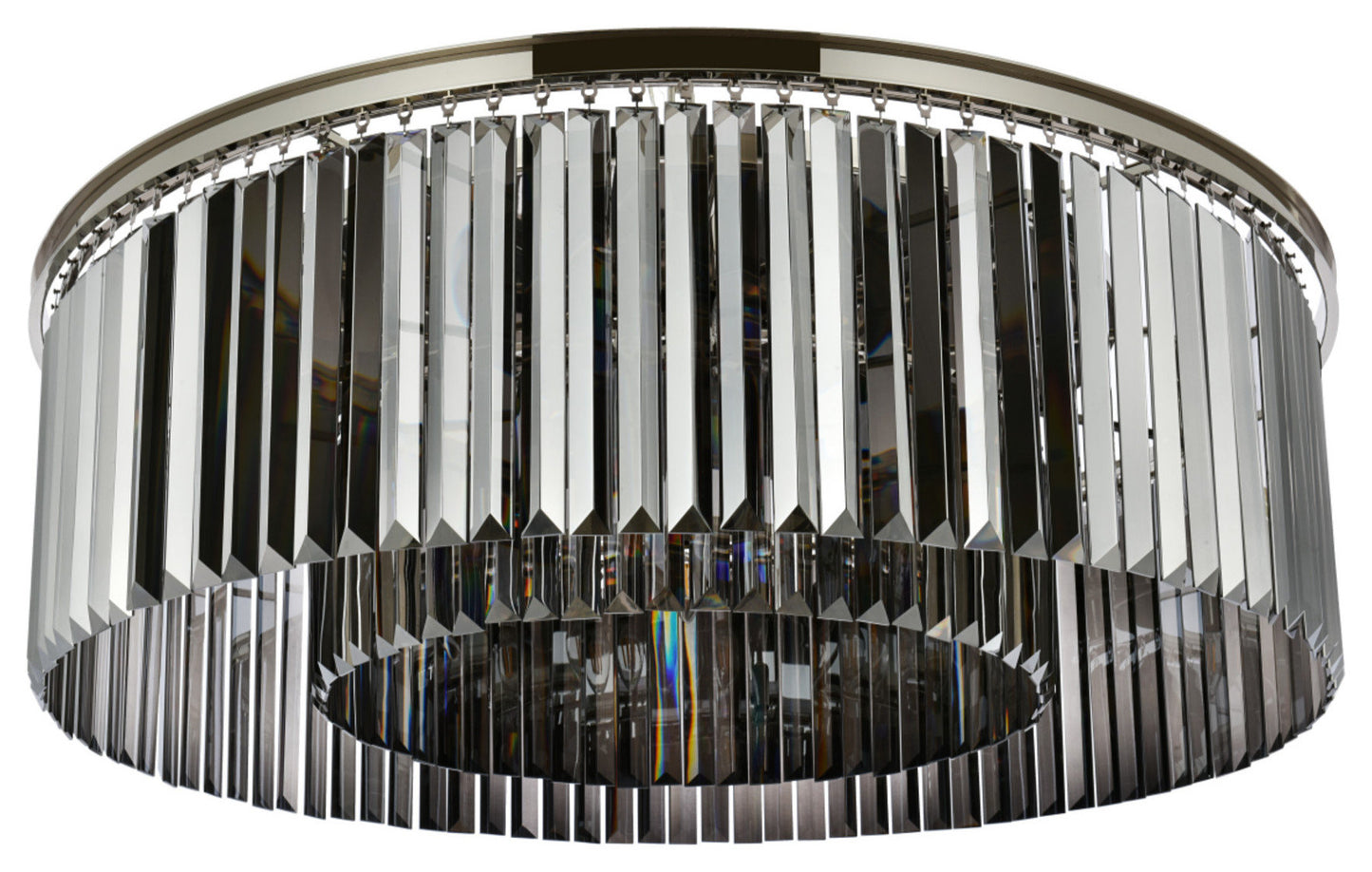 Elegant Lighting 1238F43-SS/RC Sydney 10 Light 44"W Flush Mount - Matte BlackBy Elegant Furniture & Lighting