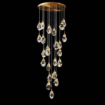 Geometric Irregular Cut Crystal Chandelier Lighting, 15 LightsBy Akari Lanterns