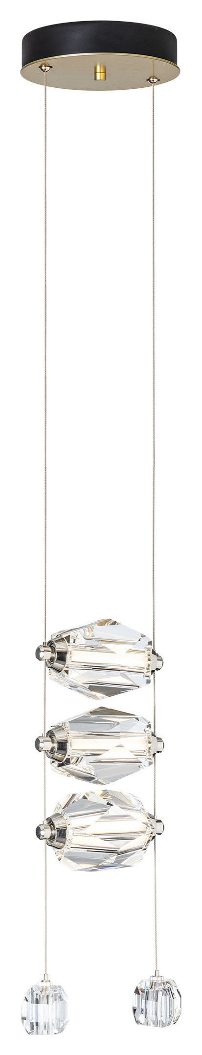 Gatsby 3-Light LED Pendant Modern Brass Crystal StandardBy Hubbardton Forge