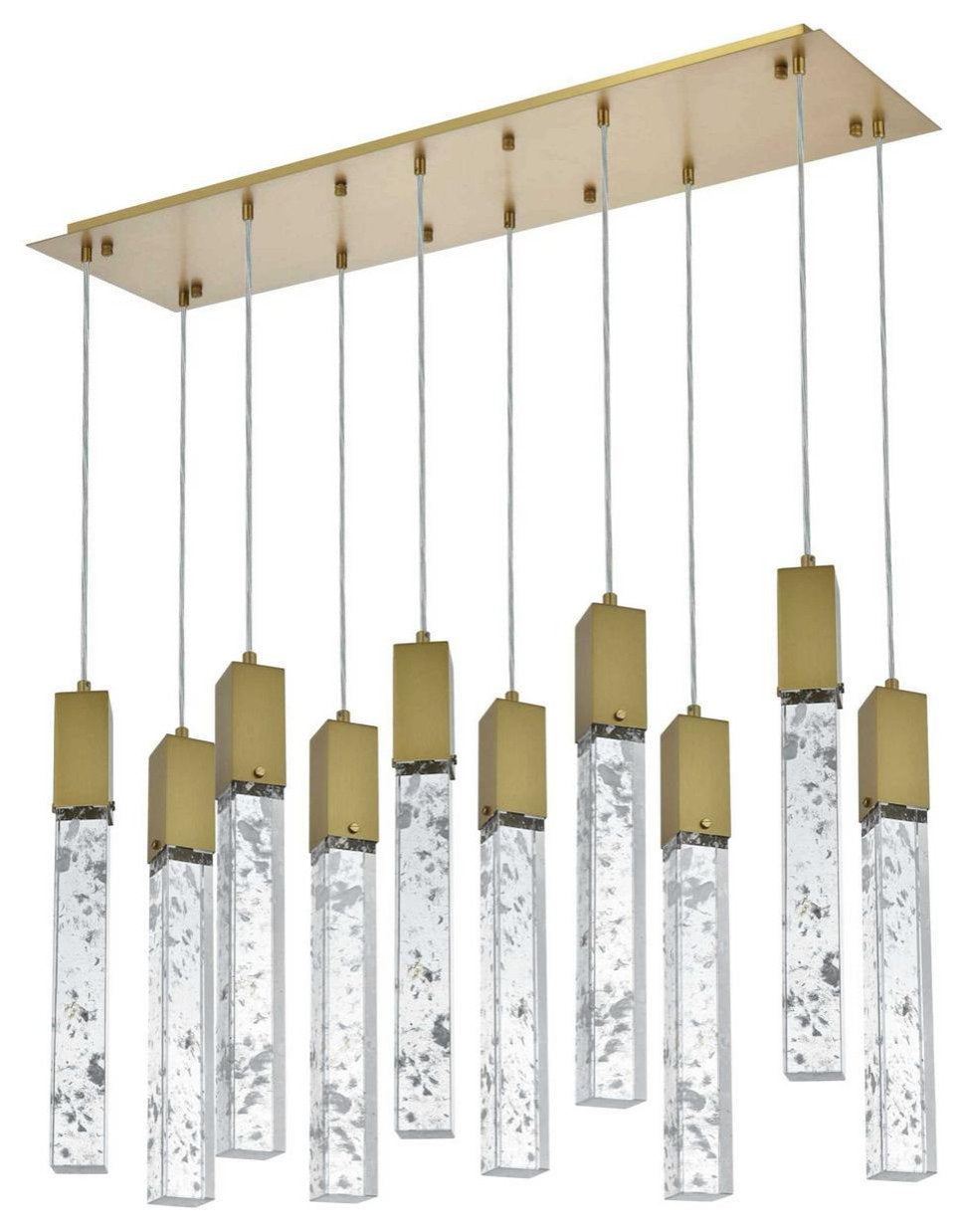Aurora 10 Light Pendant, Satin GoldBy Elegant Furniture & Lighting