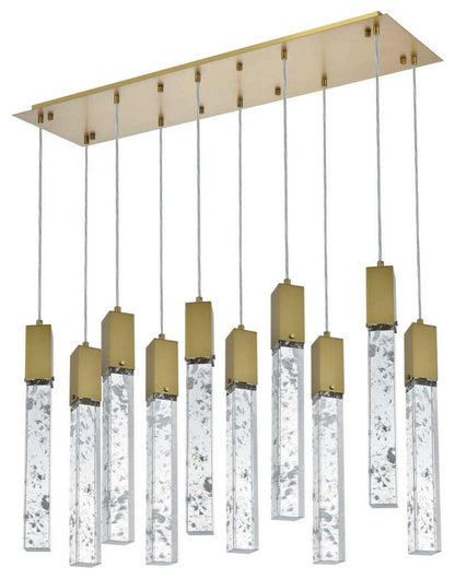 Aurora 10 Light Pendant, Satin GoldBy Elegant Furniture & Lighting