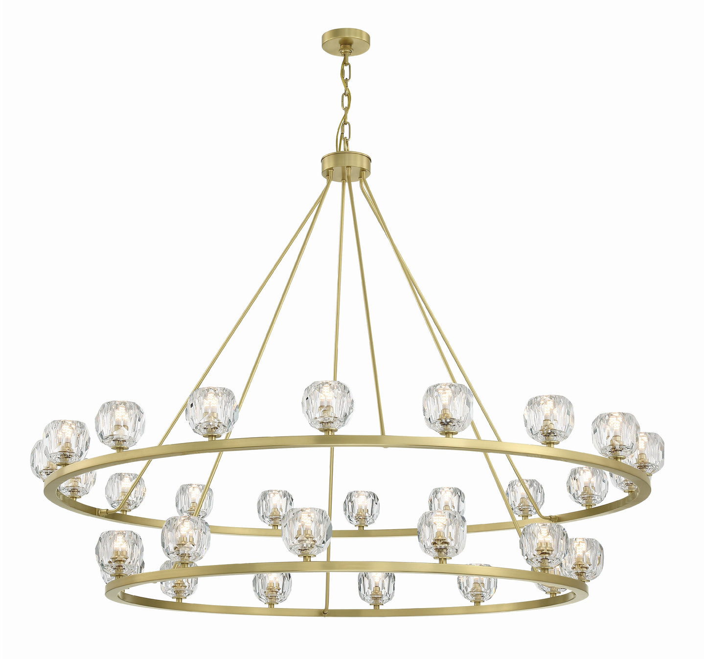 Aragon 30-Light Soft Brass Chandelier, Faceted Cut CrystalBy Crystorama Lighting