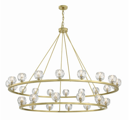 Aragon 30-Light Soft Brass Chandelier, Faceted Cut CrystalBy Crystorama Lighting
