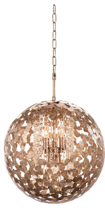 Belladonna Pendant - Antique Silver Leaf, 32 Inch, 8By KALCO LIGHTING