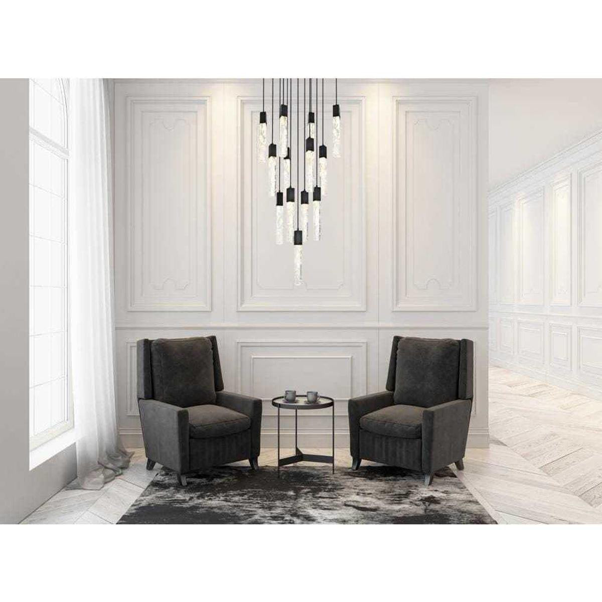 Aurora 13 Light Pendant, BlackBy Elegant Furniture & Lighting