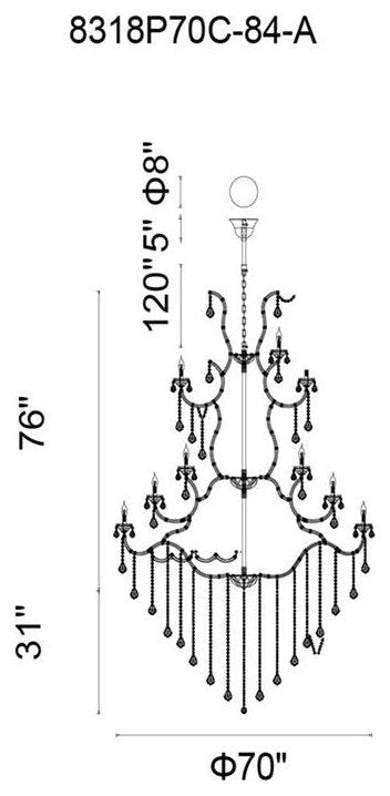 CWI Lighting Maria Theresa 84 Light Up Traditional Metal Chandelier in ChromeBy CWI Lighting