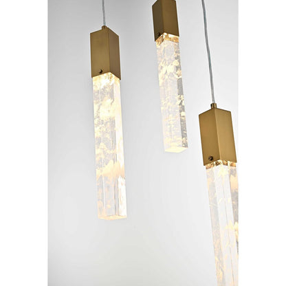 Aurora 8 Light Pendant, Satin GoldBy Elegant Furniture & Lighting