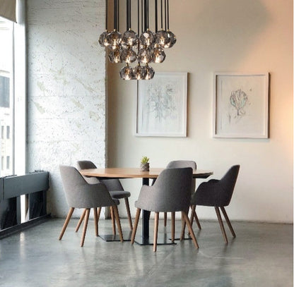 MIRODEMI? Consegudes | Round Grey LED Cut Crystal Ceiling Chandelier, Chrome Finish, 23 LightsBy Miron Demid LLC