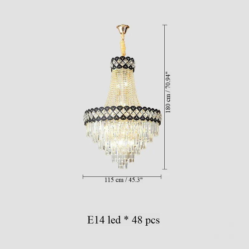 Chateauneuf-Grasse | Classical Duplex Crystal Chandelier, Dia45.3xh70.9" / Dia115xh180cm, Warm LightBy Miron Demid LLC