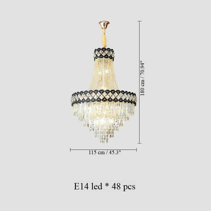 Chateauneuf-Grasse | Classical Duplex Crystal Chandelier, Dia45.3xh70.9" / Dia115xh180cm, Warm LightBy Miron Demid LLC