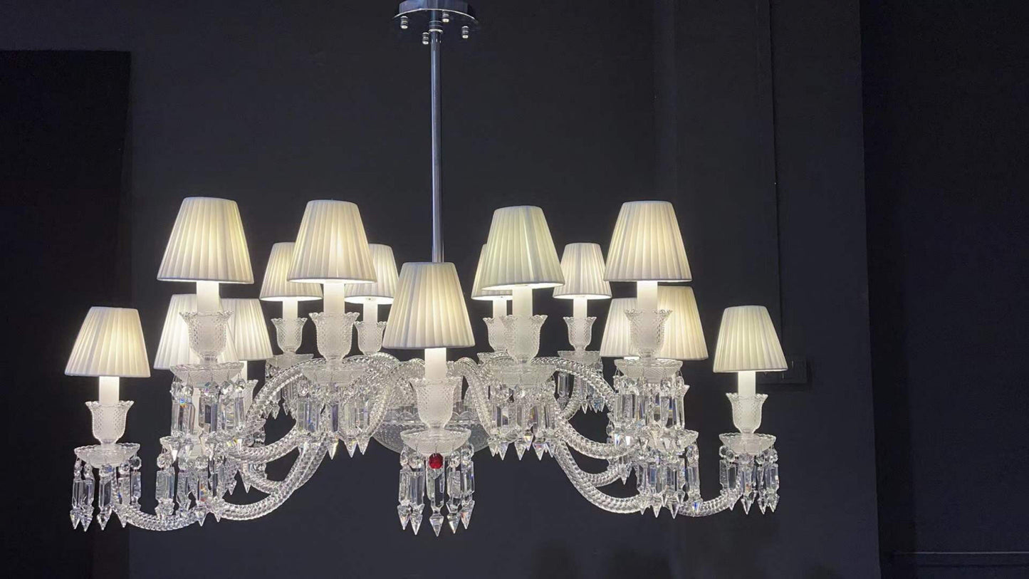16 Lights Baccarat Style Pendant Light Luxury Banquet Crystal ChandelierBy Akari Lanterns