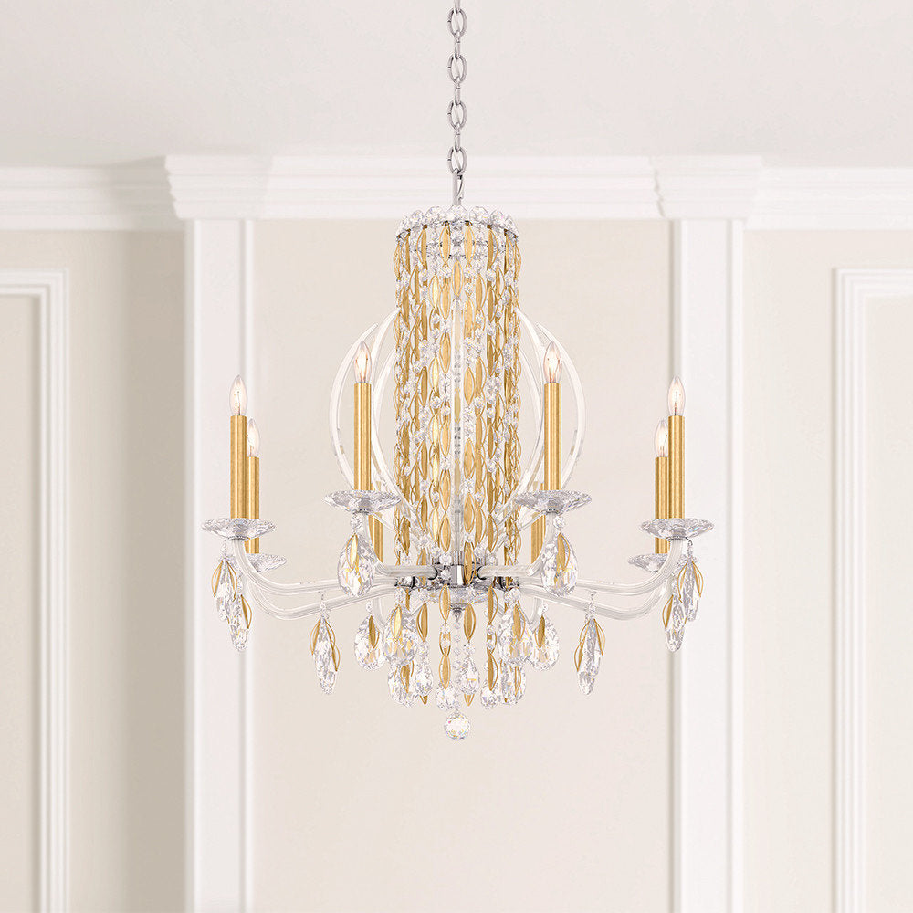 Schonbek Rs8308N-401S 8 Light Crystal Chandelier, Polished Stainless SteelBy Schonbek