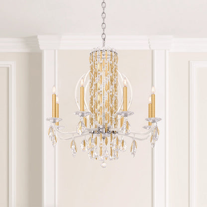 Schonbek Rs8308N-401S 8 Light Crystal Chandelier, Polished Stainless SteelBy Schonbek