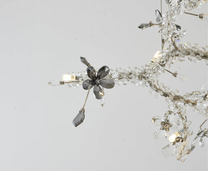 Smoke and Clear Crystal Branch Light Fixture With Clear Beaded Crystal BranchesBy Design Living
