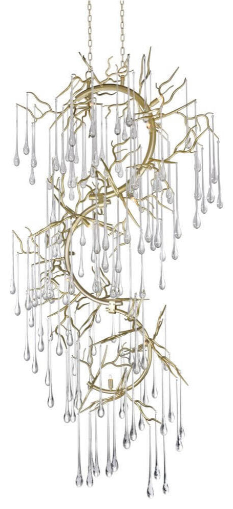 Chandelier - crystal7421par, Gold Leaf, SmallBy Crystallo Lighting