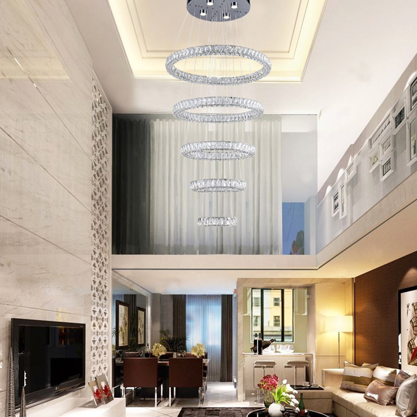 Triple Sided Clear Crystal Ring ChandelierBy Design Living