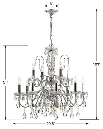 Crystorama Lighting Group 3029-CL-S Butler 12 Light 29"W Crystal - EnglishBy Crystorama Lighting