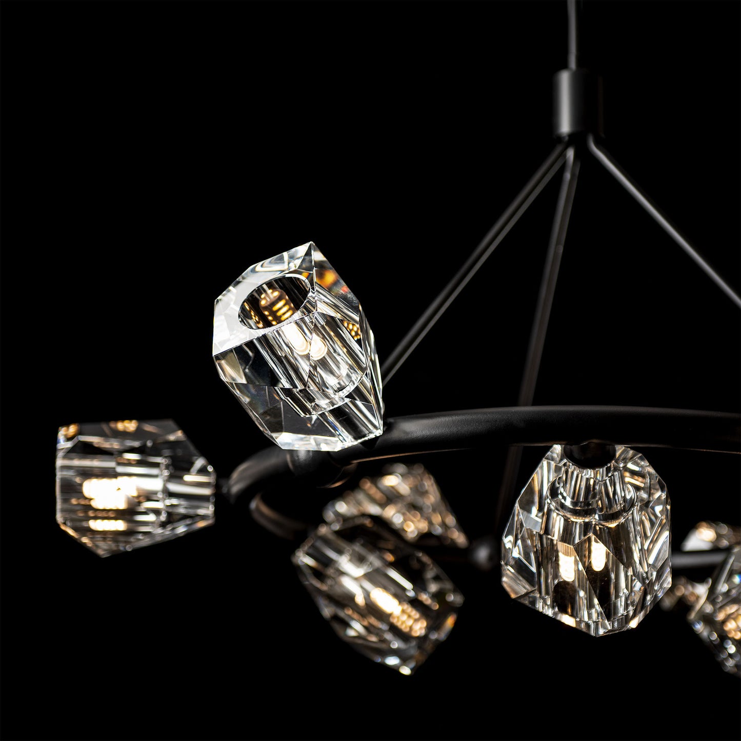 Gatsby 9-Light Ring Pendant - Black - CrystalBy Hubbardton Forge