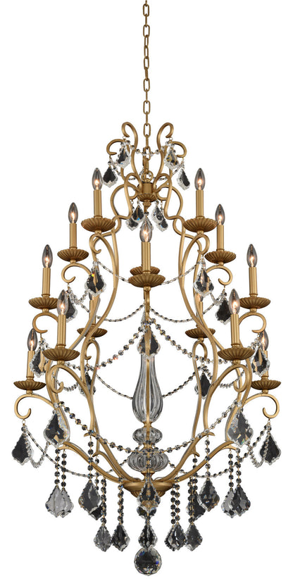 Elise 37x45" 15-Light Modern Classics Chandelier by AllegriBy Allegri Crystal by Kalco Lighting
