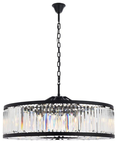 Elegant Lighting 1233G43/RC Chelsea 10 Light 44"W Crystal Drum - PolishedBy Elegant Furniture & Lighting