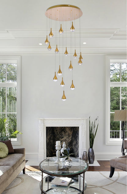 Elegant Lighting Amherst 36" Led Chandelier in Satin GoldBy Elegant Furniture & Lighting