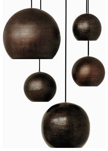 Cascading Copper Globe Drop Chandelier 5-Piece, Rio GrandeBy SoLuna