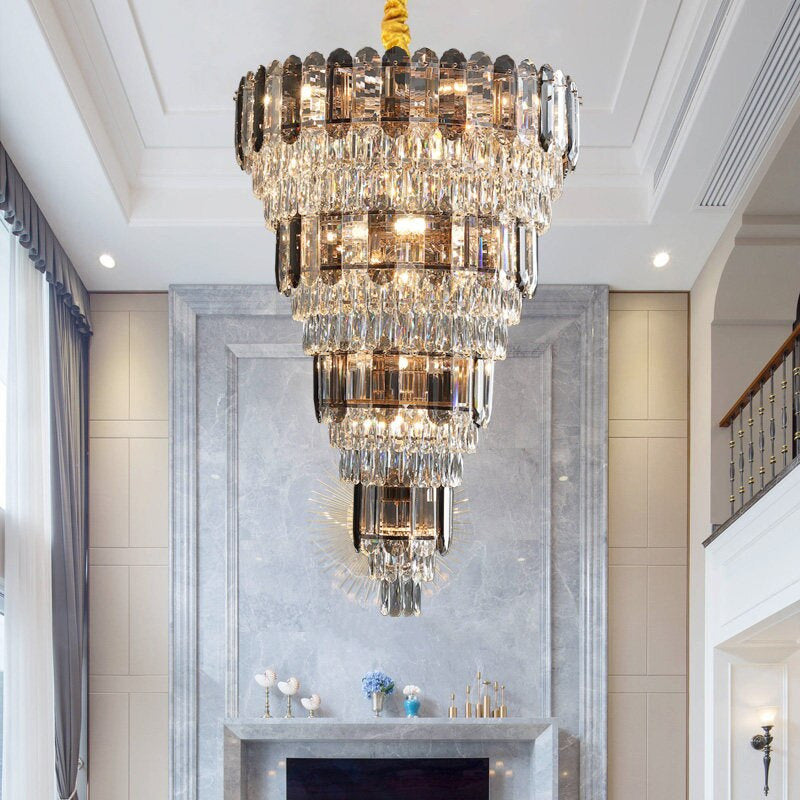 Voltri | Post-modern Grand Luxury Crystal Chandelier, Dia39.4"By Miron Demid LLC
