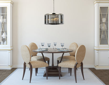 Elegant Lighting 1208D31-SS/RC Sydney 8 Light 32"W Crystal Drum - Matte BlackBy Elegant Furniture & Lighting